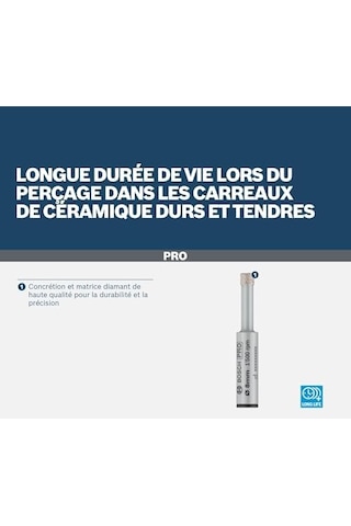 1x Döner Matkaplar İçin Pro Ceramic Dry Matkap Ucu, Silindirik Şaft Döşemeler, Sert Fayanslar, Ø 14 Mm, Professional Aksesuar Döner Matkap/vidalamalar