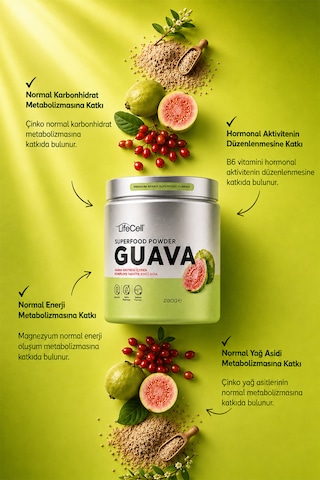 Guava Ekstresi İçeren Kompleks Takviye Edici Gıda - 280g X 8 Adet