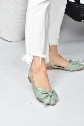 Fox Shoes Yeşil Kadın Babet H726809009 Yeşil