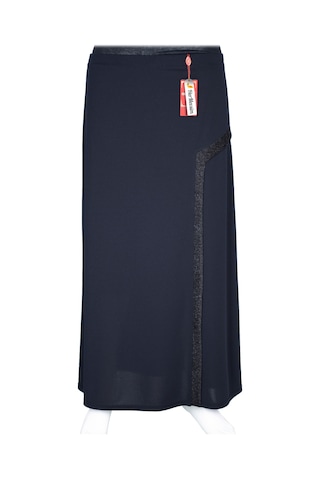 Hesna Kadın Talia Büyük Beden Sim Pervazlı Astarlı Lacivert Çan Etek Lacivert