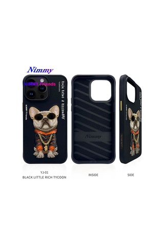 Premium Dikkat Çeken Stil Sahibi Günlük Kullanım İphone 14 Pro Köpek Figürlü Cool Glasses Kılıf 3d