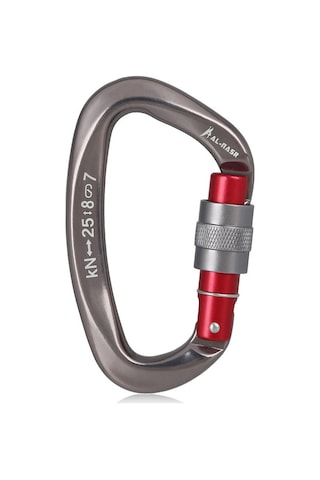 Leezsing Aviation Alüminyum 25kn Dayanıklı D Tipi Kilitli Dağcı Kilit, Tek Elle Kullanılabilir, Outdoor Spor Ve Çanta İçin Gri Çok Renkli
