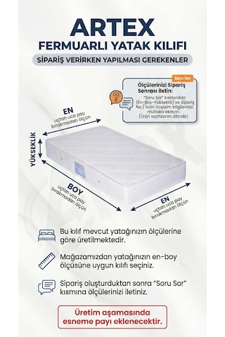 Artex Kılıf Cotton 140x190 Yatak Kılıfı Koruyucusu Örtüsü Fermuarlı Kapitone Fit Zippered Mattress Cover Çift Kişilik Beyaz