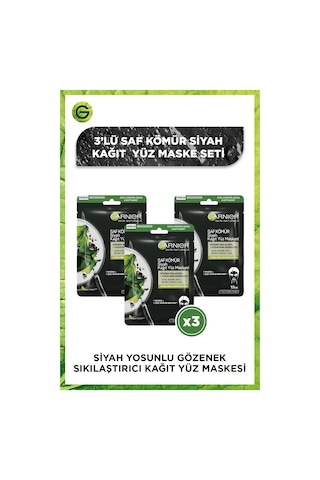 Garnier Skin Naturals Kömürlü Kağıt Yüz Maskesi Siyah Yosun - 3 A