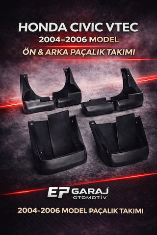 Honda Civic Vtec 2 Makyajlı Kasa 2004-2006 Model Uyumlu Ön Arka Paçalık Tozluk Takımı 0