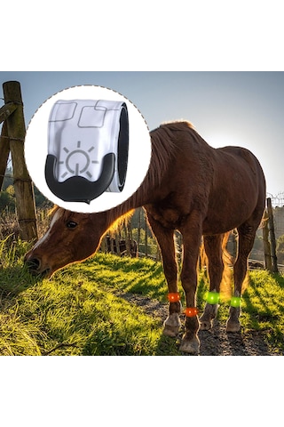 Homyl Açık Binicilik Koşu Için Led At Ayak Bileği Beyaz Beyaz