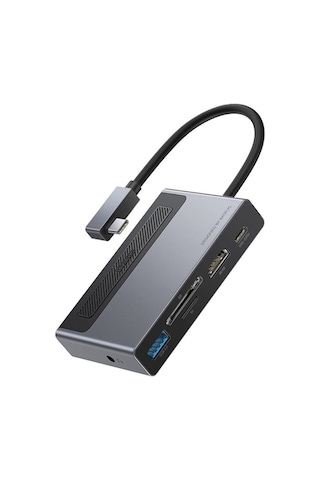Baseus Magic Çok Fonksiyonlu Klipsli Type-C Hub 6In1 (Usb3.0+Sd+-Gri