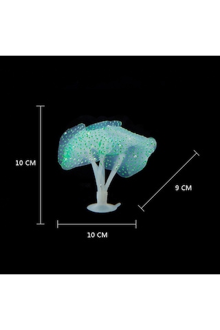 Sones Akvaryum Makaleleri Dekorasyon Silikon Simülasyon Floresan Enayi Denizanası, Boyut: 10 10 9cm