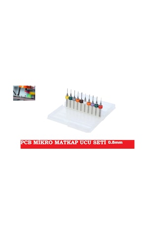 Pcb Mikro Mini Karbür Matkap Ucu 0.8mm 10lu
