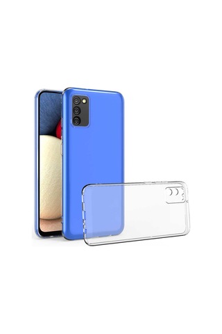 Zore Galaxy Uyumlu A02s Kılıf Msra Kamera Korumalı Süper Silikon Kapak - Renksiz Renksiz