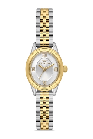 Ferro Fl40170a-d Quartz Çelik Gri Sarı 22 Mm Kadın Kol Saati