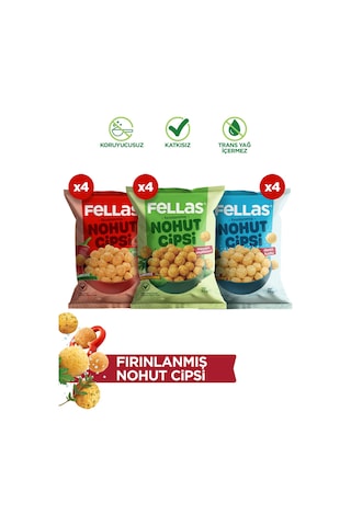 Nohut Cipsi 12'li Mix - Mevsim Yeşillikleri 50 G X 4 + Paprika 50 G X 4 + Deniz Tuzlu 50 G X 4