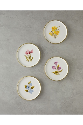 English Home Begonya Seramik 4'lü Pasta Seti 16 Cm Renkli Çok Renkli