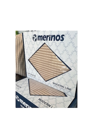 Alya Home Merinos Modern Line 3 Parça Battaniye Seti Bej