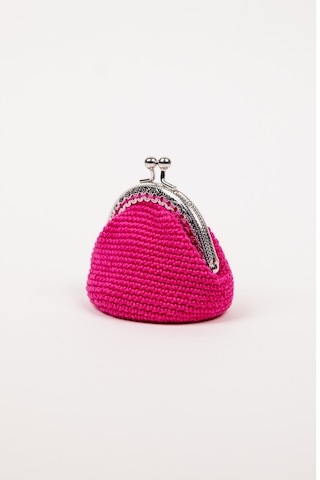 Fabric Craft Bag Bozuk Para Cüzdanı Merserize Pamuk Klipsli Örgü Pembe