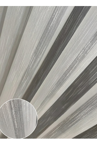 Caserta 309 Sedef Bambu Şantuk Keten Beyaz Çizgili Düz Tül Perde 1.sınıf Kalite Beyaz