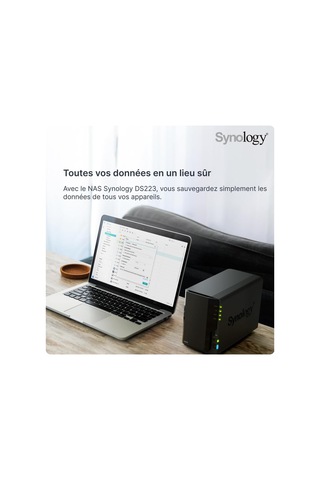 Ds223 2 Yuvalı Disk İstasyonu Nas Realtek Rtd1619b Quad-core 2gb Ram 1xrj-45 1gbe Lan Bağlantı Noktası , Siyah