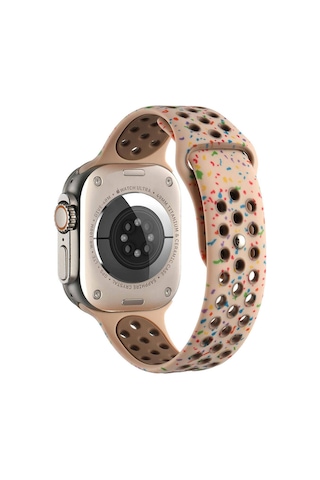 Watch 40mm Kordon Yeni Seri 2023 Krd-02 Uyumlu Strap Kayış Aini Krem