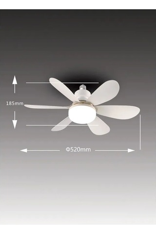 Pazly Sessiz Çalışma 6 Fan Kanat Işıklı Uzaktan Kumandalı Tavan Tipi