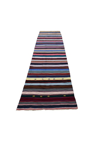 Kilim Antik El Dokuma Pamuklu Yolluk Anadolu Yörük Kilimi 0078 - Yeni - Çok Renkli