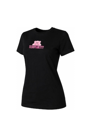 Trender 26yl71595004 Siyah Kadın T-shirt Ayıcık Baskı Siyah