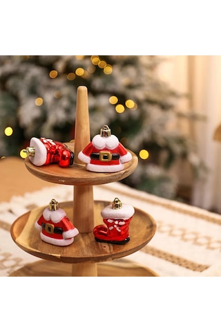 Asılabilir Yılbaşı Yeniyıl Ağacı Süsü Noel Baba Kıyafetleri Christmas New Year Santa Clothes Ornaments