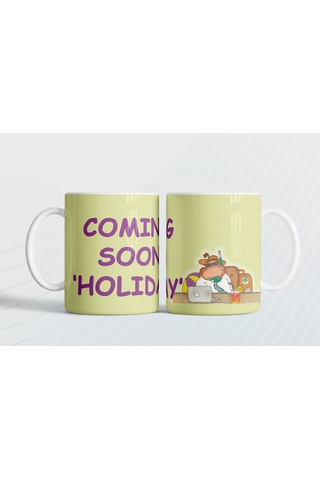 Coming Soon Holiday Çok Yakında Tatil Eng Hediye Kupa Love Bug-t Sarı