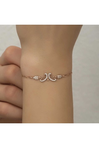 Blackcraft 925 Ayar Gümüş Rose Kelebek Kadın Bileklik Bc-801beb