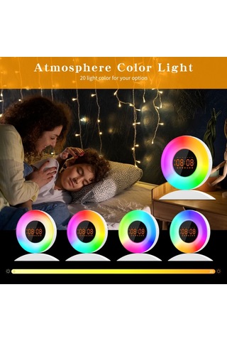 Cbtx Gün Doğumu Gün Batımı Zaman Göstergesi İle Uyandırma Işığı Çalar Saat Fm İle Gece Işığı - Ab Tak