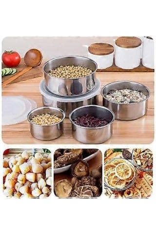 Mey İthalat Paslanmaz Çelik Yemek Saklama Kabı Seti Çok Renkli