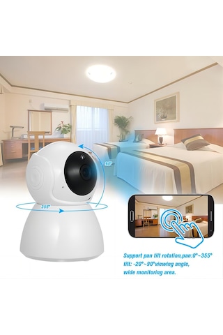 Markalonya Cm-12 Ip Bebek Güvenlik Kamerası, 360 Derece Dönebilen, 5mp Hd Görüntü, Wifi Bağlantılı, Gece Görüşlü, Sesli İletişim, Plastik Gövde, Masa Üstü Montaj, İç Mekan
