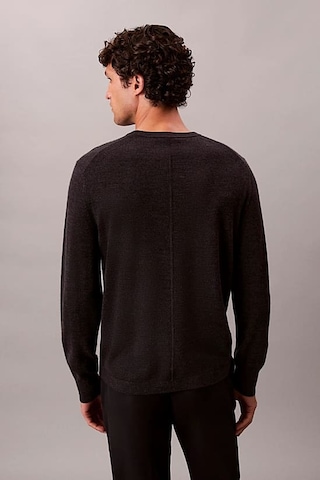 Erkek Regular Fit Merinos Yünü Triko Kazak - Antrasit Melanj Gunmetal Htr