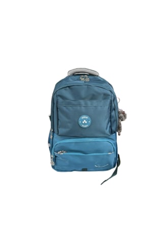 Astral London Vision Sırt Çantası Maymun Anahtarlıklı 50x33x21 Cm Çok Bölmeli, Geniş Hacimli Ve Eğlenceli Tasarım Civit Mavi