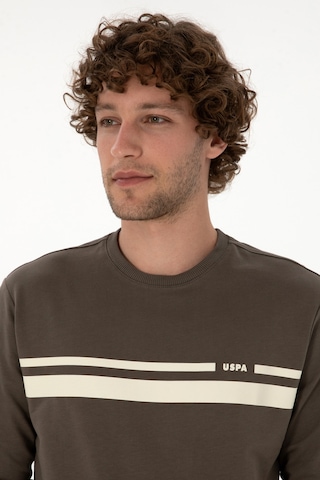 U.S. Polo Assn. Erkek Regular Fit Bisiklet Yaka Vizon İnce Sweatshirt 50313801-VR052