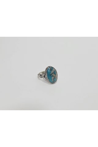 Firuze Turkuaz Taşlı 925 Ayar Gümüş Yüzük 10,30 Gram