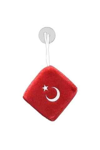 Aralmniavm Türk Bayraklı Peluş Vantuzlu Zar Araba Süsü Anahtarlık Çanta Süsü