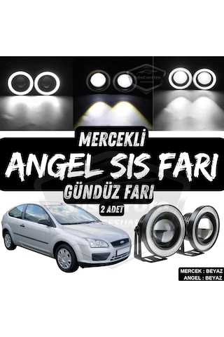 Ford Focus 2 2004-2008 Uyumlu Üniversal Mercekli Angel Sis Farı Metal Su Geçirmez 76 Mm Beyaz Gündüz Farı Angel Sis Farı 58091085