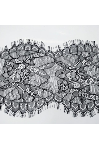 15 Cm Siyah Sakallı Dantel-a111-15 Cm Kirpik Dantel Siyah Dantel