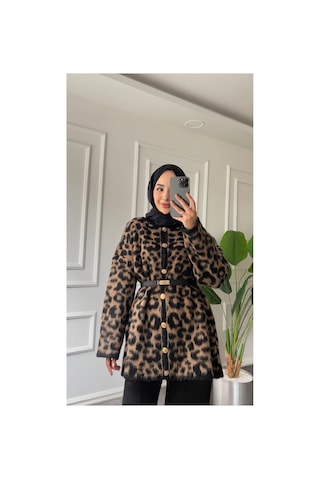 Genel Markalar Niche Kadın Leopar Desenli Uzun Triko Hırka Kahverengi - 692552128 Kahverengi - 692552128 Kahverengi