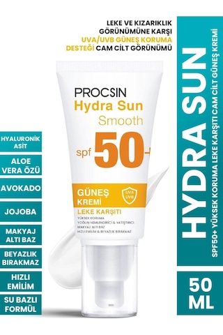 Procsin Hydra Sun Smooth Yoğun Nemlendirici ve Yatıştırıcı Leke Karşıtı Güneş Kremi SPF50+ 50 ML