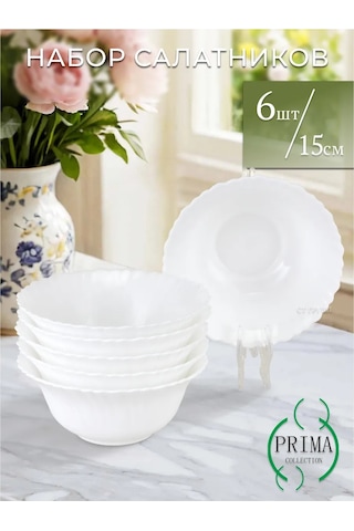 Prıma Collectıon 15cm Salata Kaseleri 6'lı La Dame Blanche 316084734 Beyaz