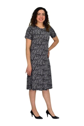 Kadın Kısa Kol Likralı Viskon Elbise Bgl-st04671 Füme