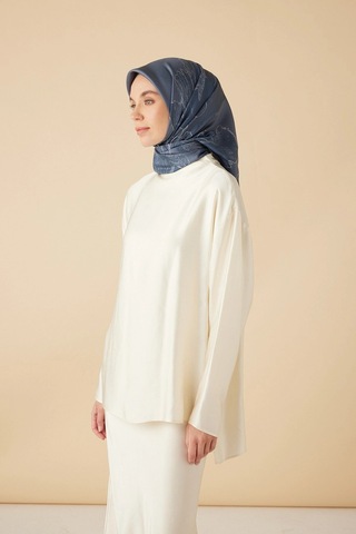 Maisa Hale Tivil İpek Eşarp 90 90 Cm - İndigo