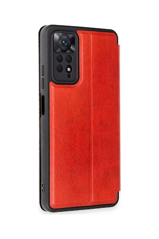 Newface - 631 - Xiaomi Redmi Note 12 Pro 4g Kılıf Flip Cover - Csmo-tex - - Kırmızı