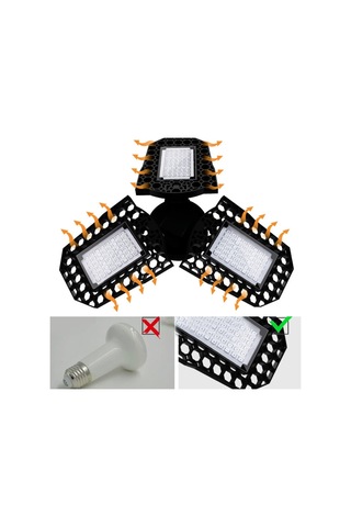 Sones Led E27 Bitki Büyüme Işığı Üç Yapraklı Katlanır Fide Dikim Takviye Işığı, Güç: 108 Boncuk