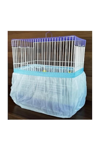 Büyük Boy Xxl Kuş Kafes Tülü 60 X 35 X 30 Cm - Renk Mavi