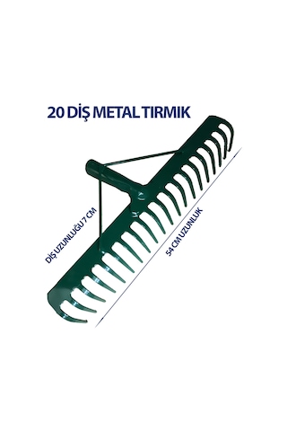 Profesyonel 20 Dişli Metal Tırmık Bahçe Ve Toprak Düzenleme İçin Dayanıklı Model