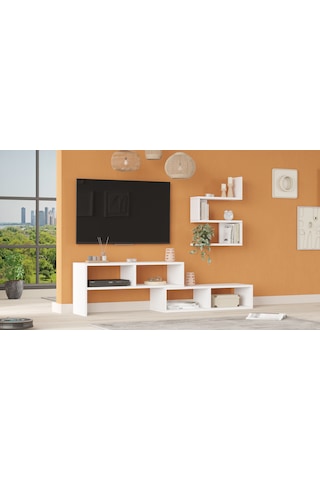 Robin Home Nexus Tv Ünitesi Tv Sehpası Raflı Beyaz