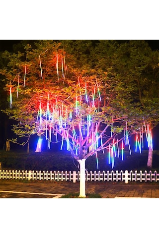 50cm Rgb Led 2mt. Meteor Yılbaşı Aydınlatması Yağmur Kar Efekti Tüp Su Geçirmez Parti Çıbık Işık Eklenebilir 6w 2m
