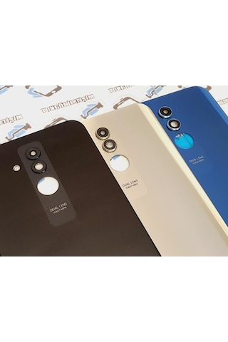 Tkgz - Mate 20 Lite Arka Pil Batarya Kapağı (Cam Kamera Lensi) (336563967) Altın
